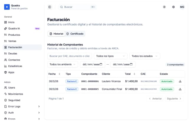 Facturación electrónica AFIP